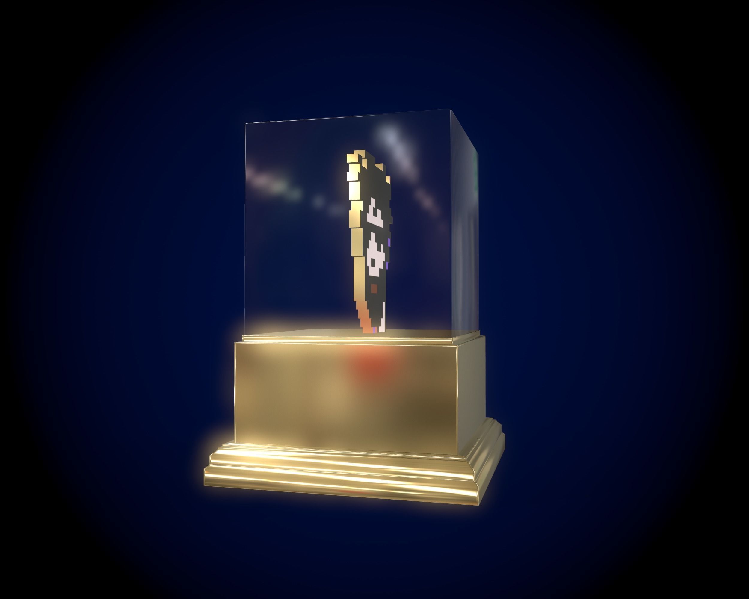 Gold Punk Low-poly 3D model_6