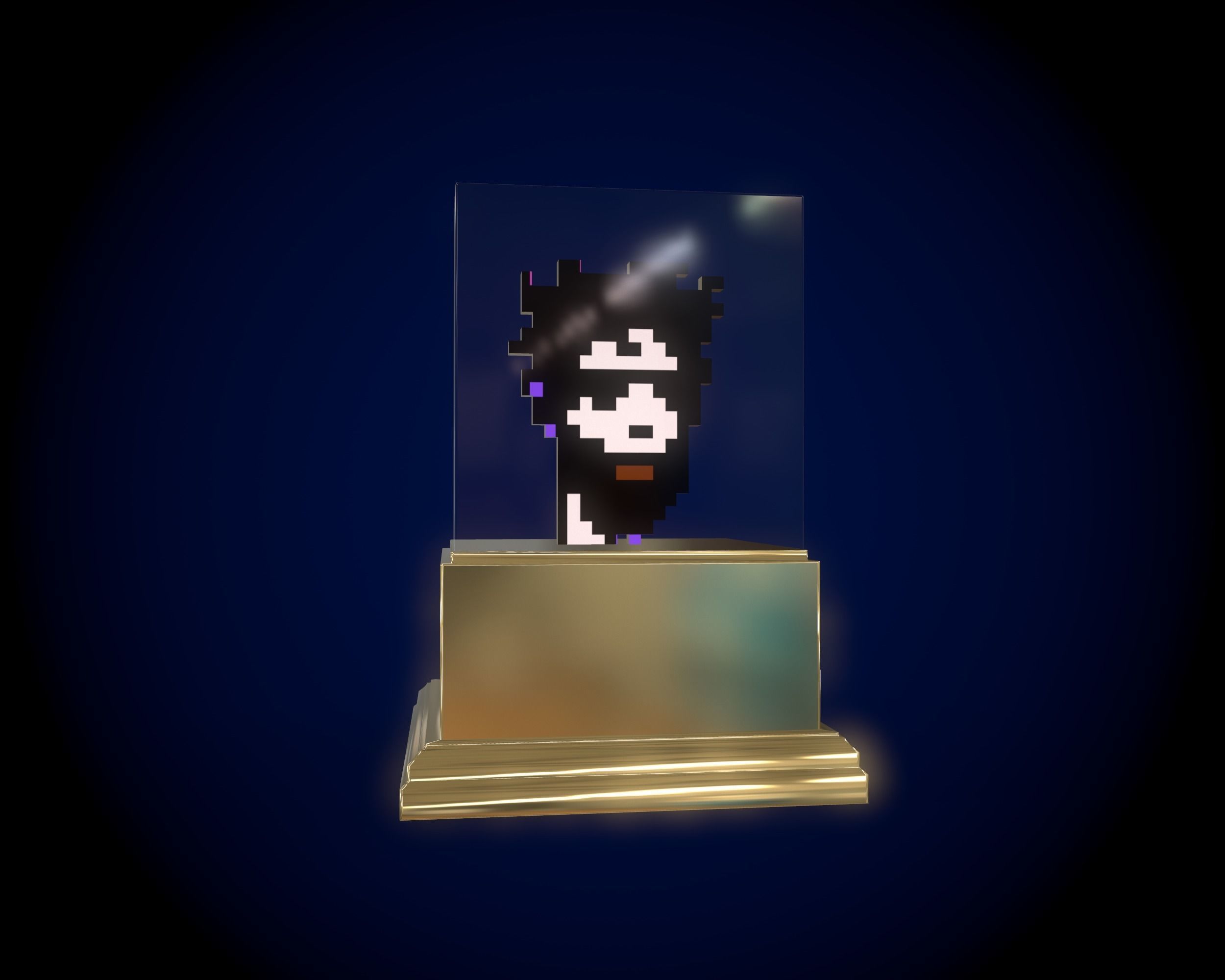 Gold Punk Low-poly 3D model_5