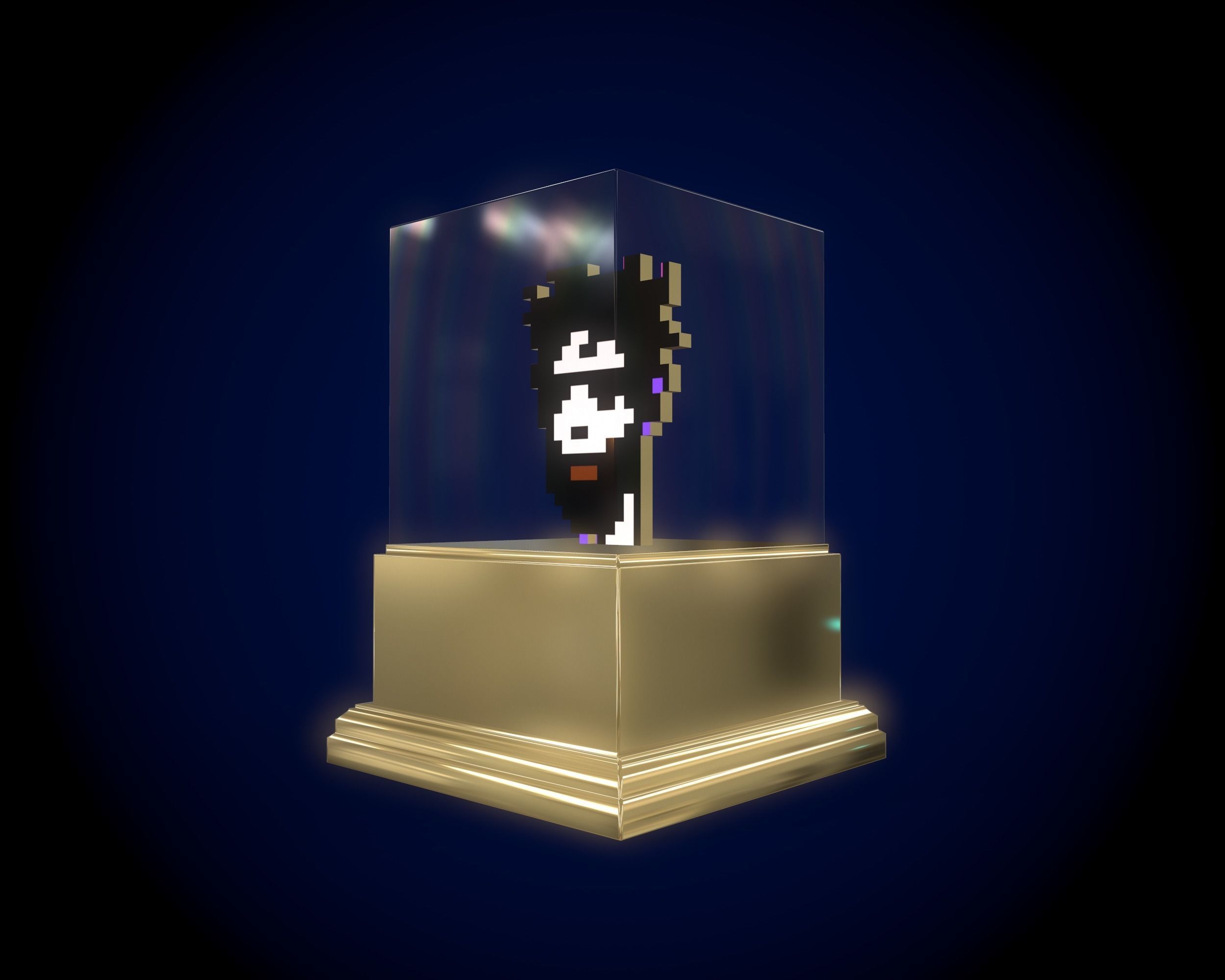 Gold Punk Low-poly 3D model_2