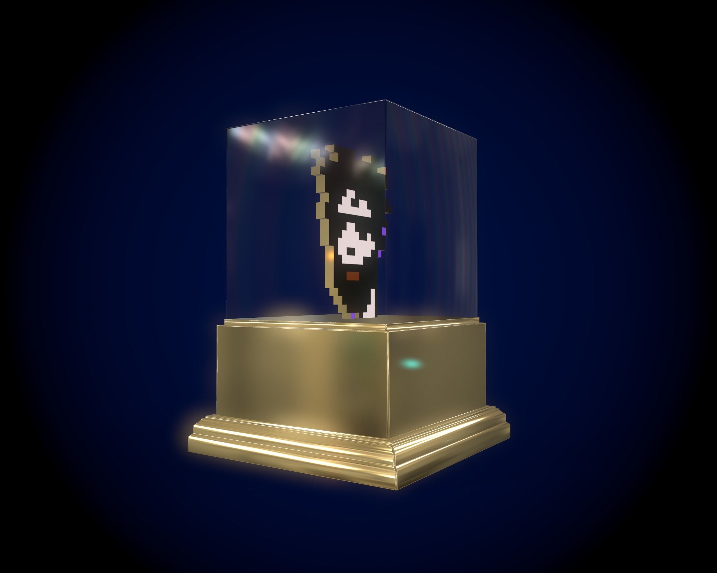 Gold Punk Low-poly 3D model_4