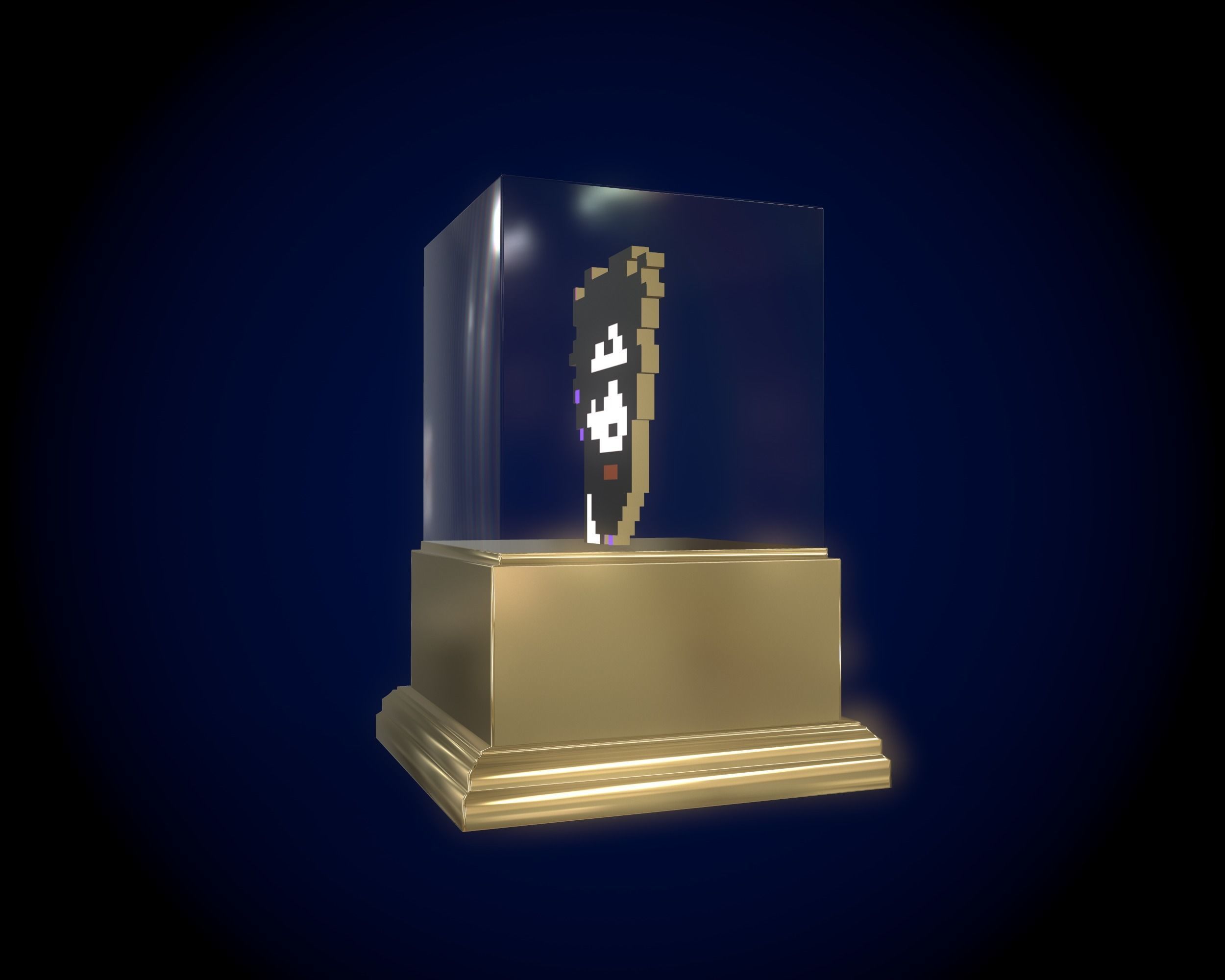 Gold Punk Low-poly 3D model_8