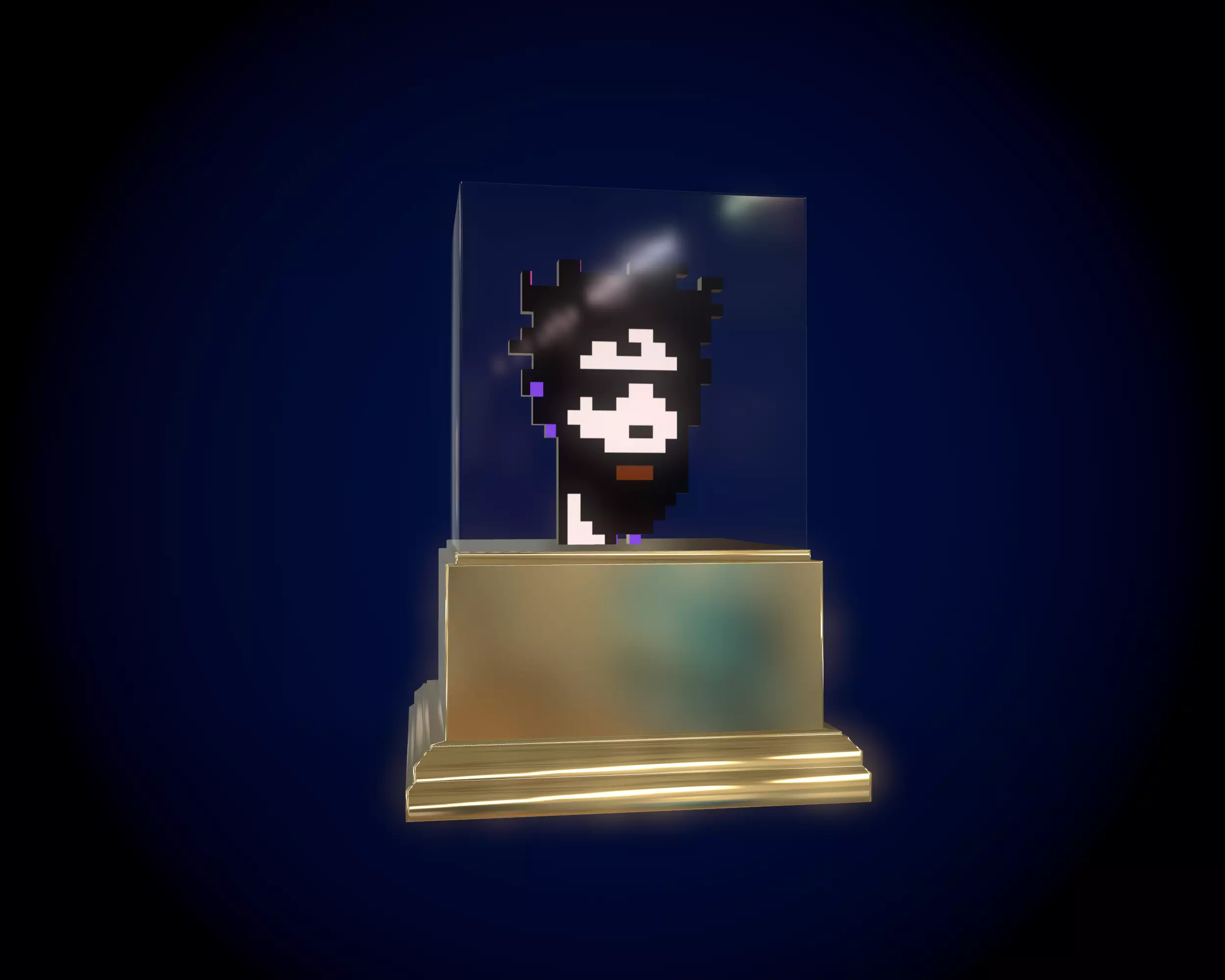 Gold Punk Low-poly 3D model_0