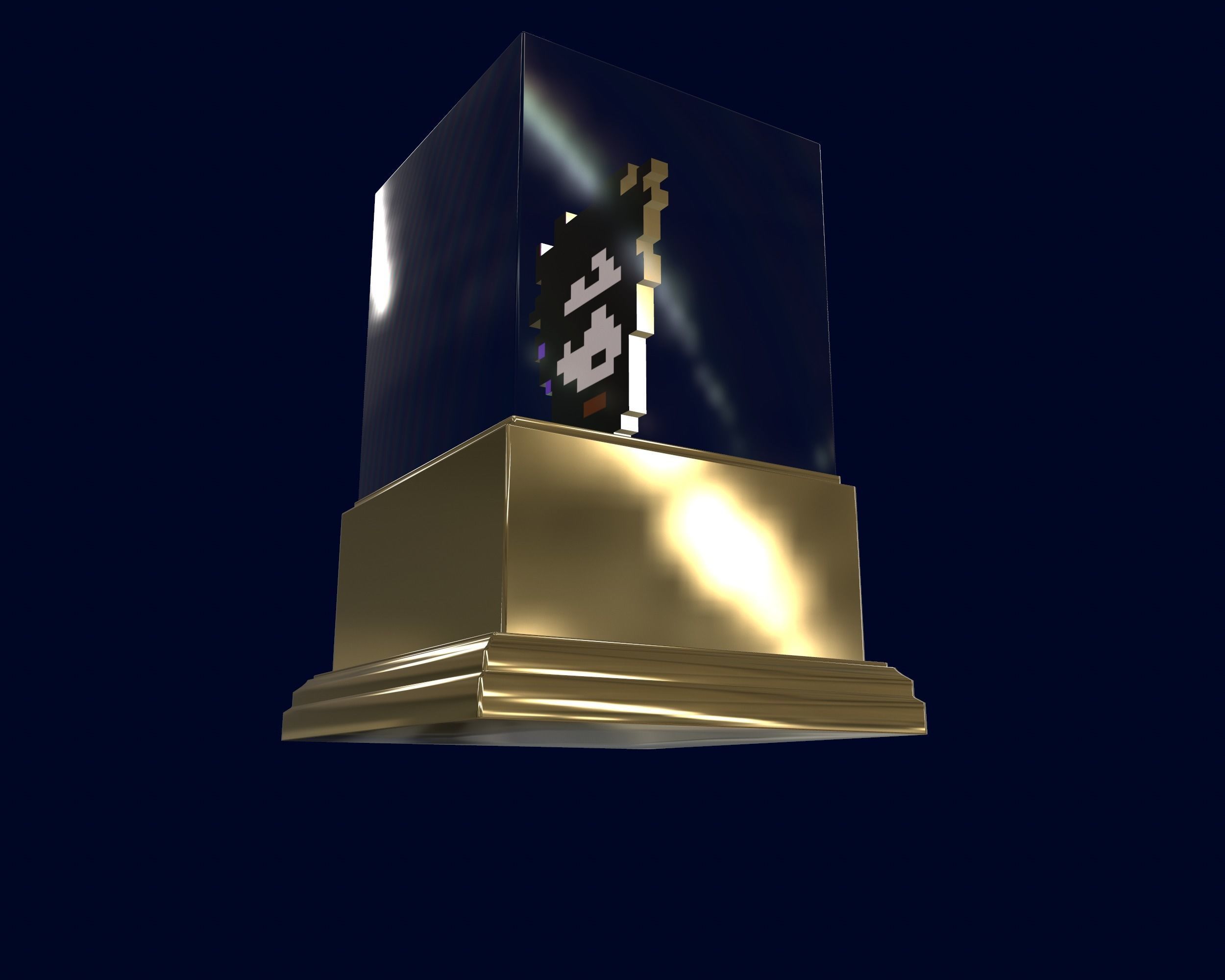 Gold Punk Low-poly 3D model_9