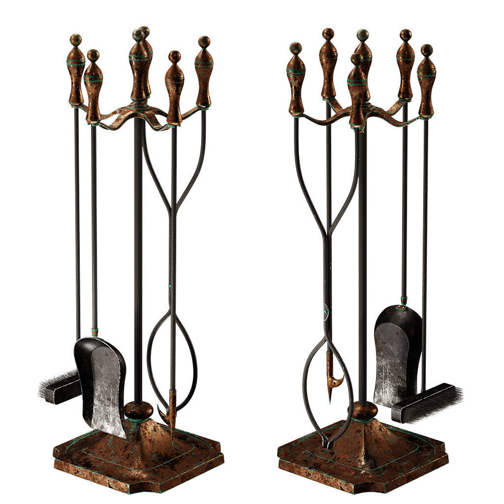 The Barrel Stove Low-poly 3D model_5