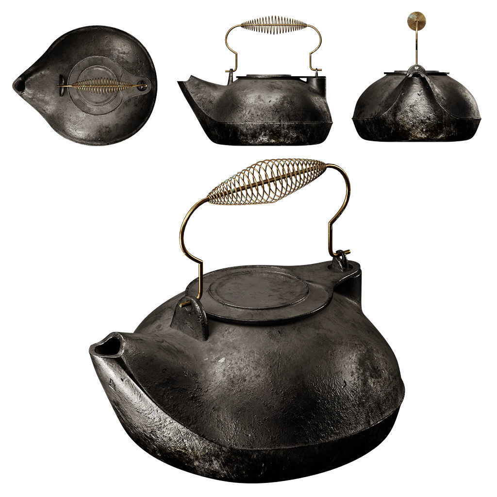 The Barrel Stove Low-poly 3D model_3