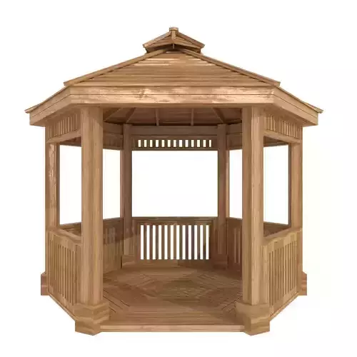 Hexagonal Retreat Pavilion Forever  Redwood 3D model