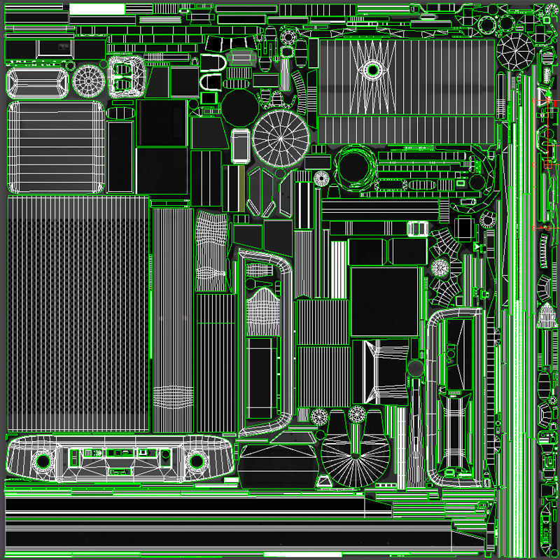 Cabover tracktor semitrailer Low-poly 3D model_61
