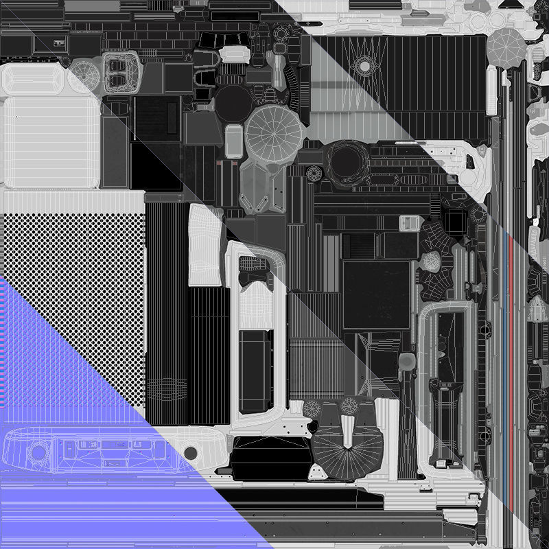 Cabover tracktor semitrailer Low-poly 3D model_62