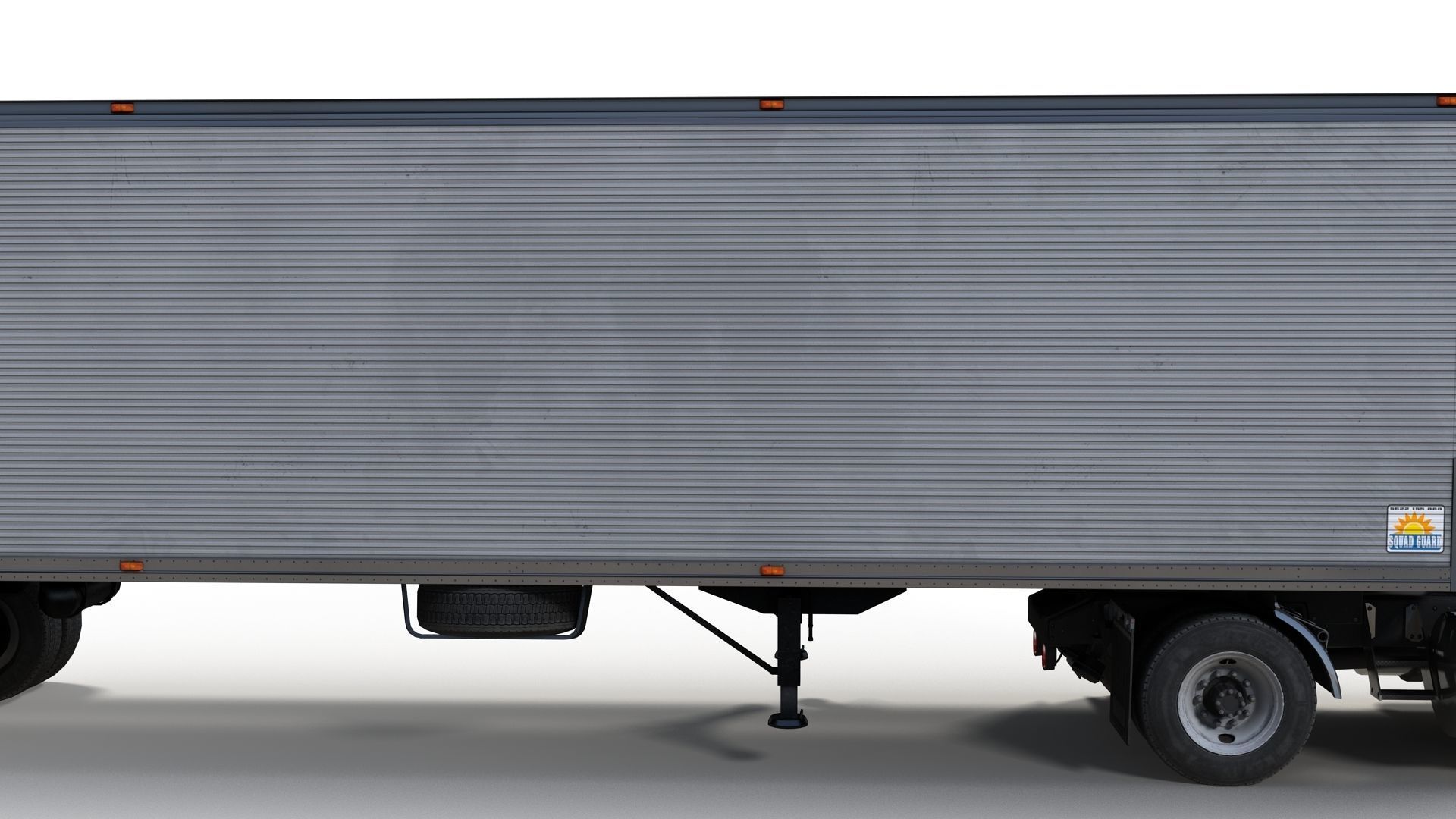 Cabover tracktor semitrailer Low-poly 3D model_4