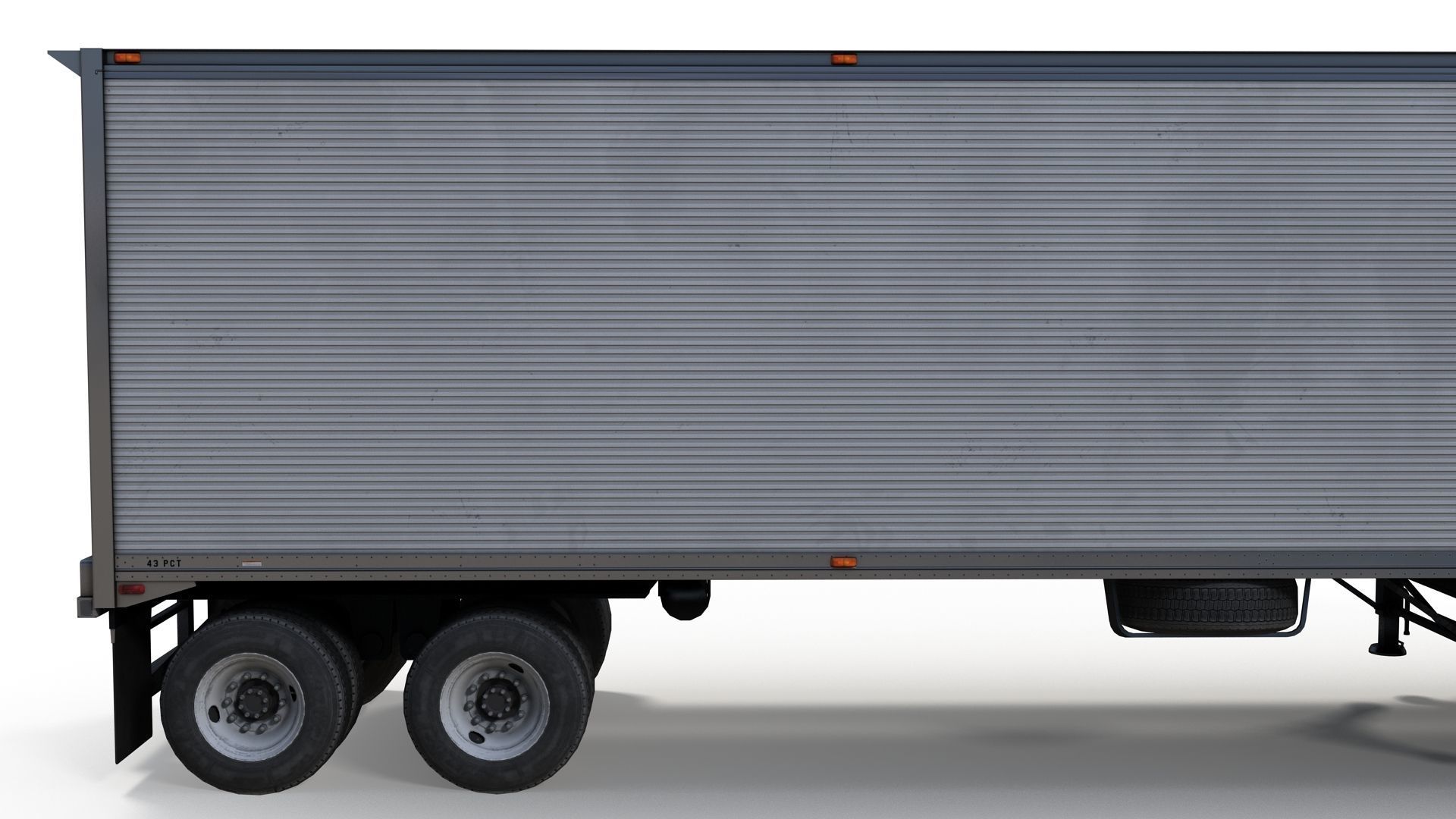 Cabover tracktor semitrailer Low-poly 3D model_5