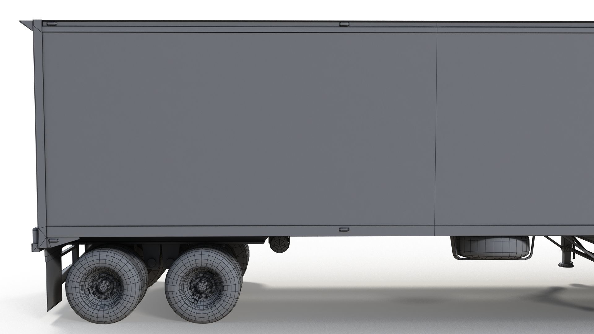 Cabover tracktor semitrailer Low-poly 3D model_19