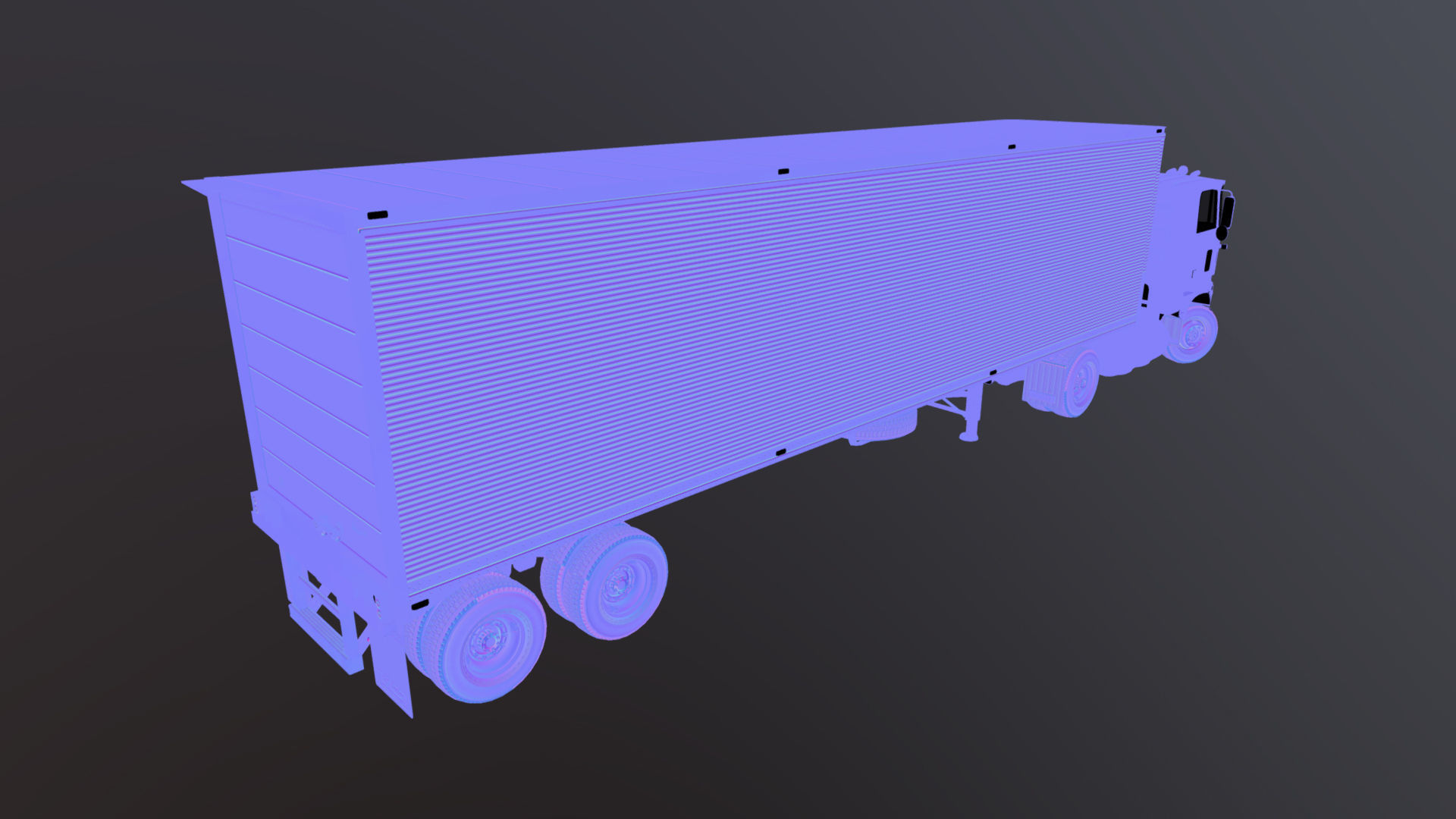 Cabover tracktor semitrailer Low-poly 3D model_51