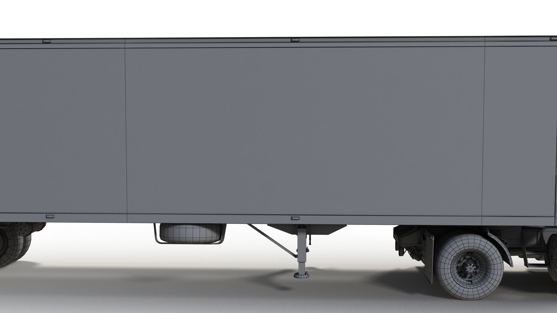 Cabover tracktor semitrailer Low-poly 3D model_18