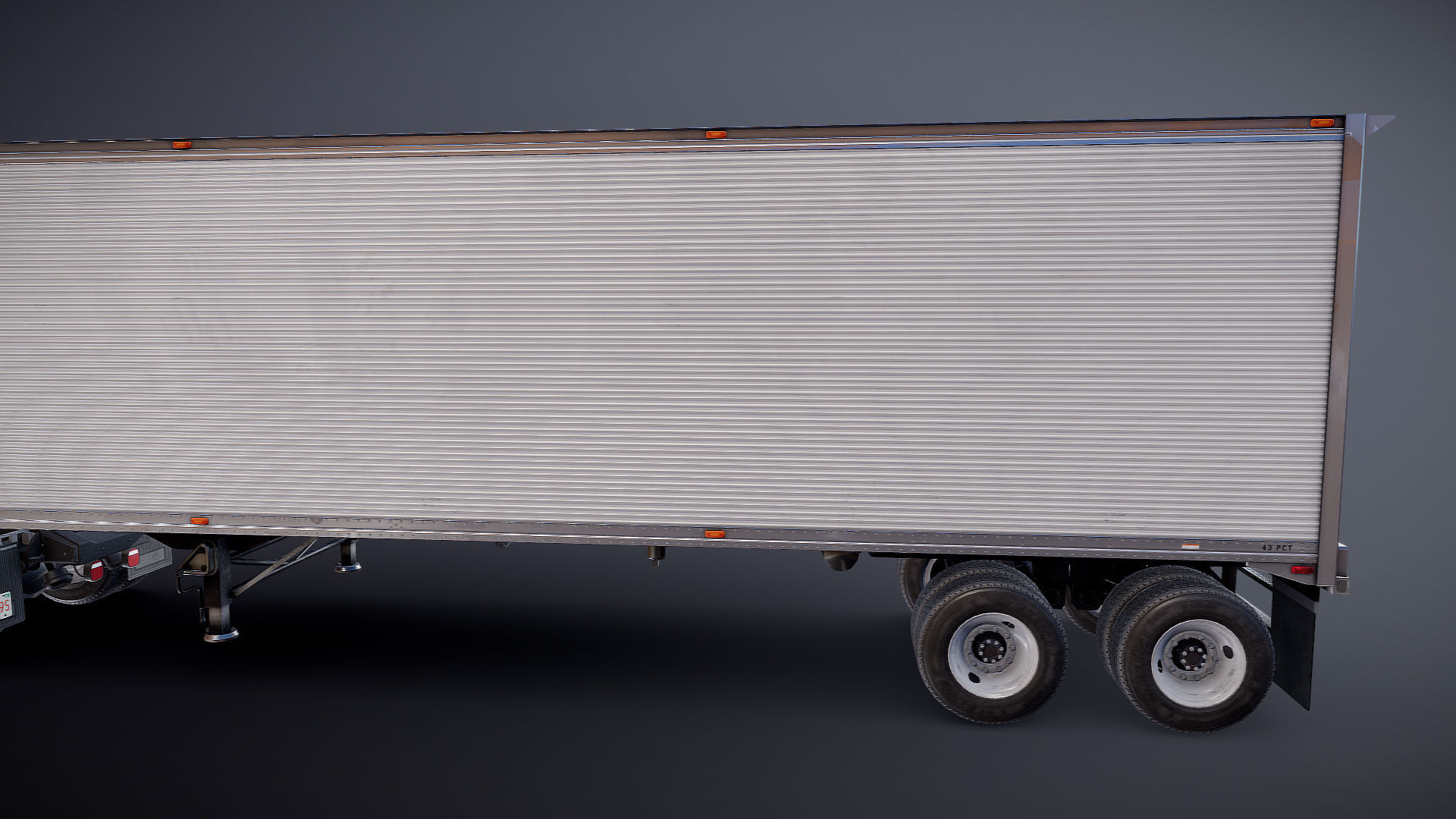 Cabover tracktor semitrailer Low-poly 3D model_34