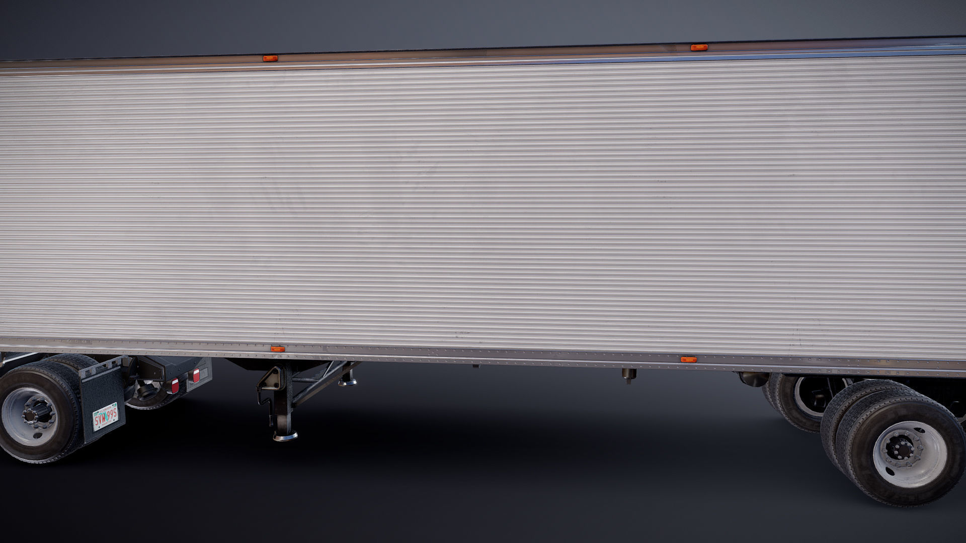 Cabover tracktor semitrailer Low-poly 3D model_33