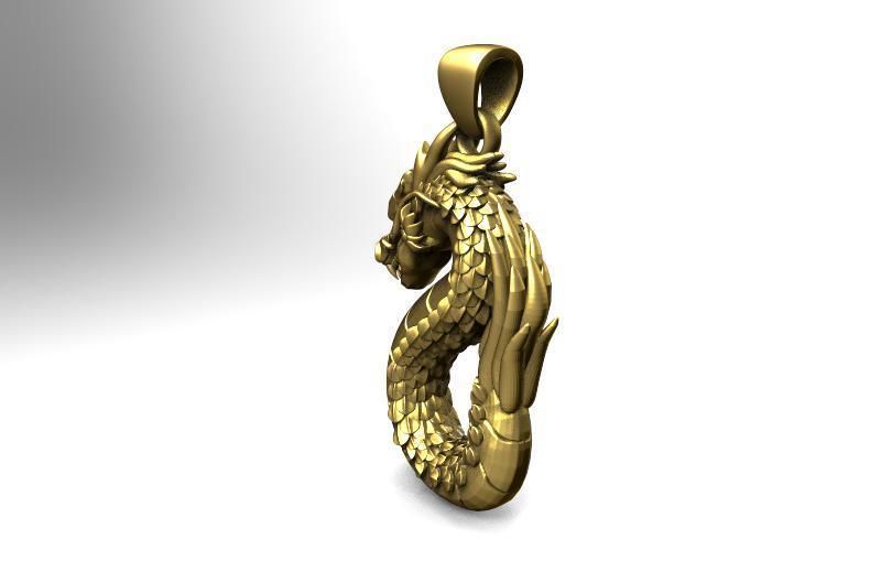 Dragon pendant 3D print model_5