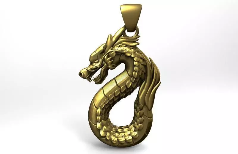 Dragon pendant 3D print model_0
