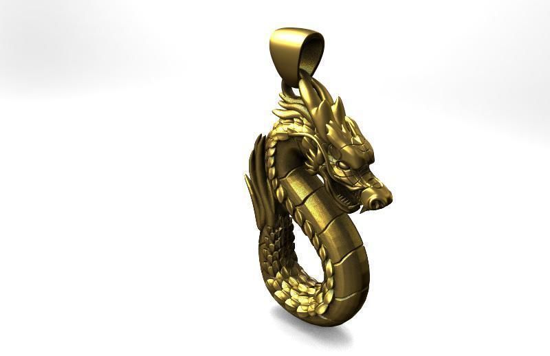 Dragon pendant 3D print model_4