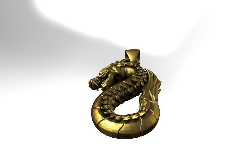 Dragon pendant 3D print model_6