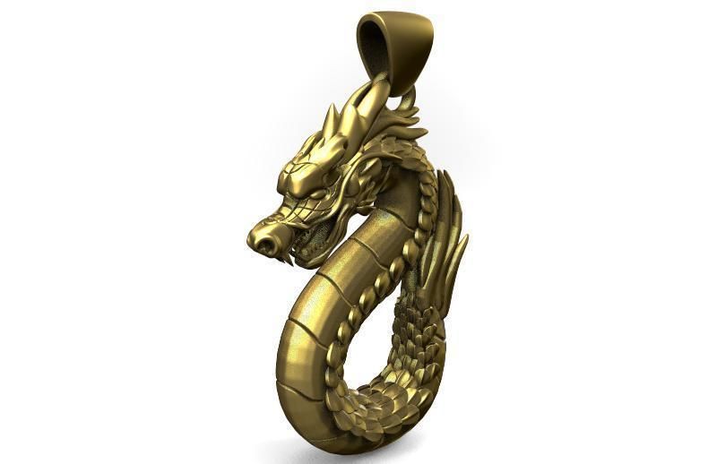 Dragon pendant 3D print model_2