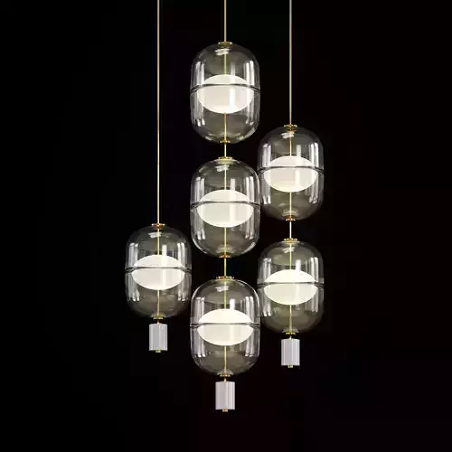 PAXTON five glass pendant lights hanging