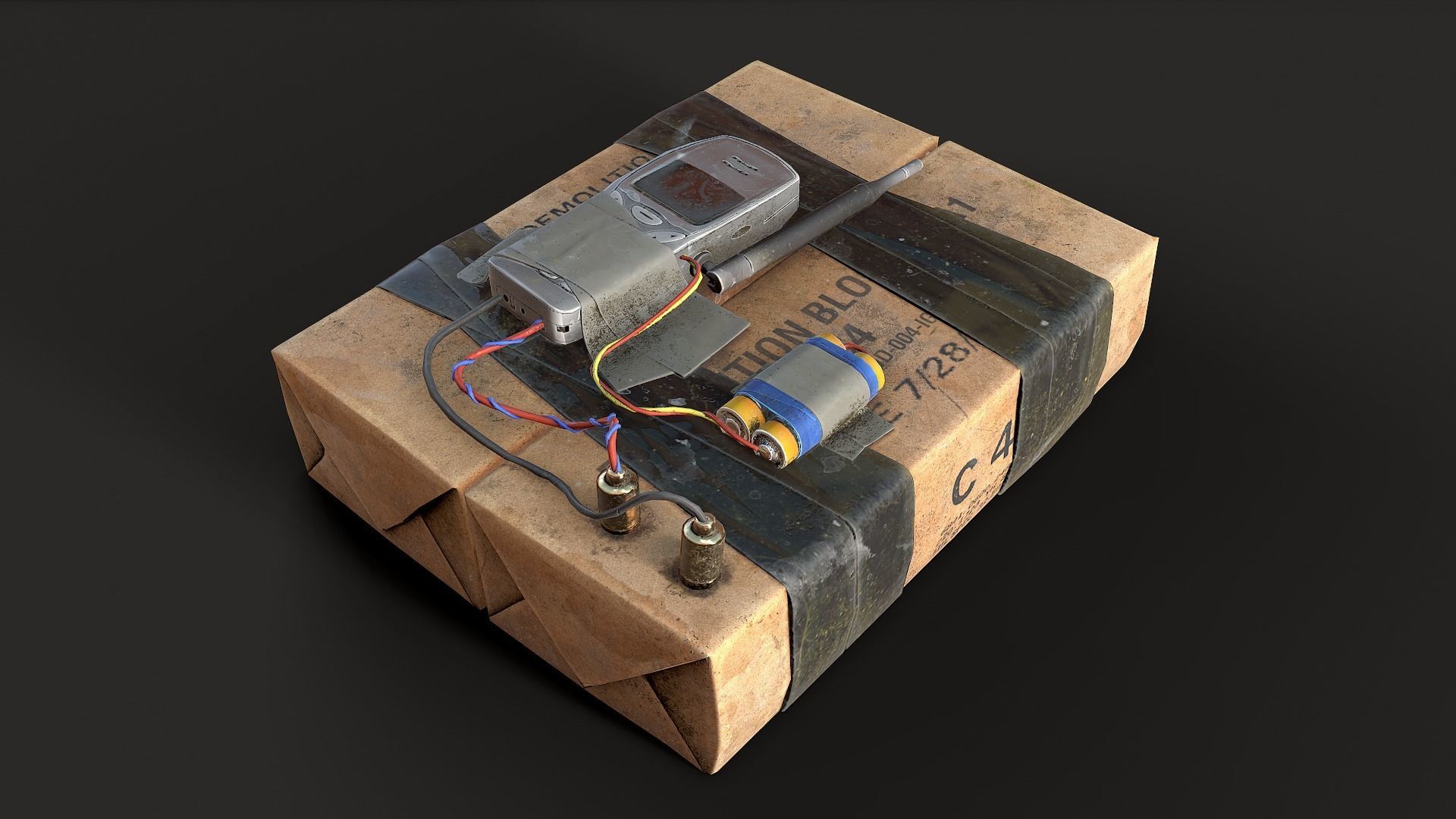 Explosive Devices Low-poly 3D model_4
