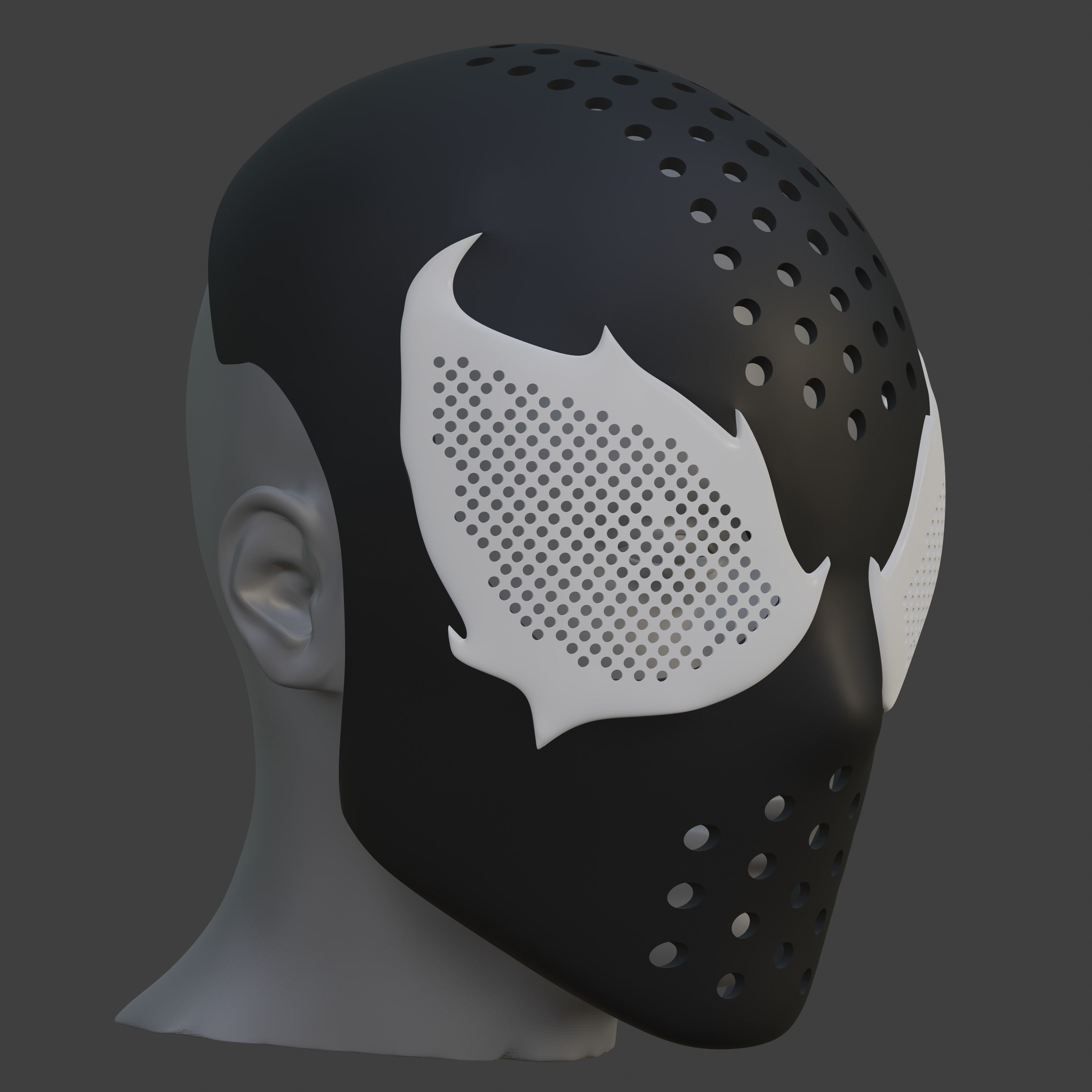 Spider-Man Symbiote inspired Faceshell 3D print model_1