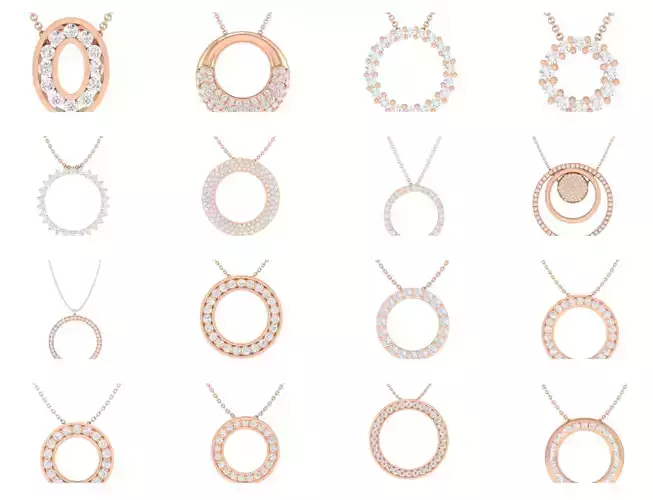 38 Circle Pendant Necklace 