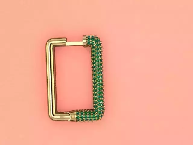 Earrings emerald crystal carabiner 3D print model