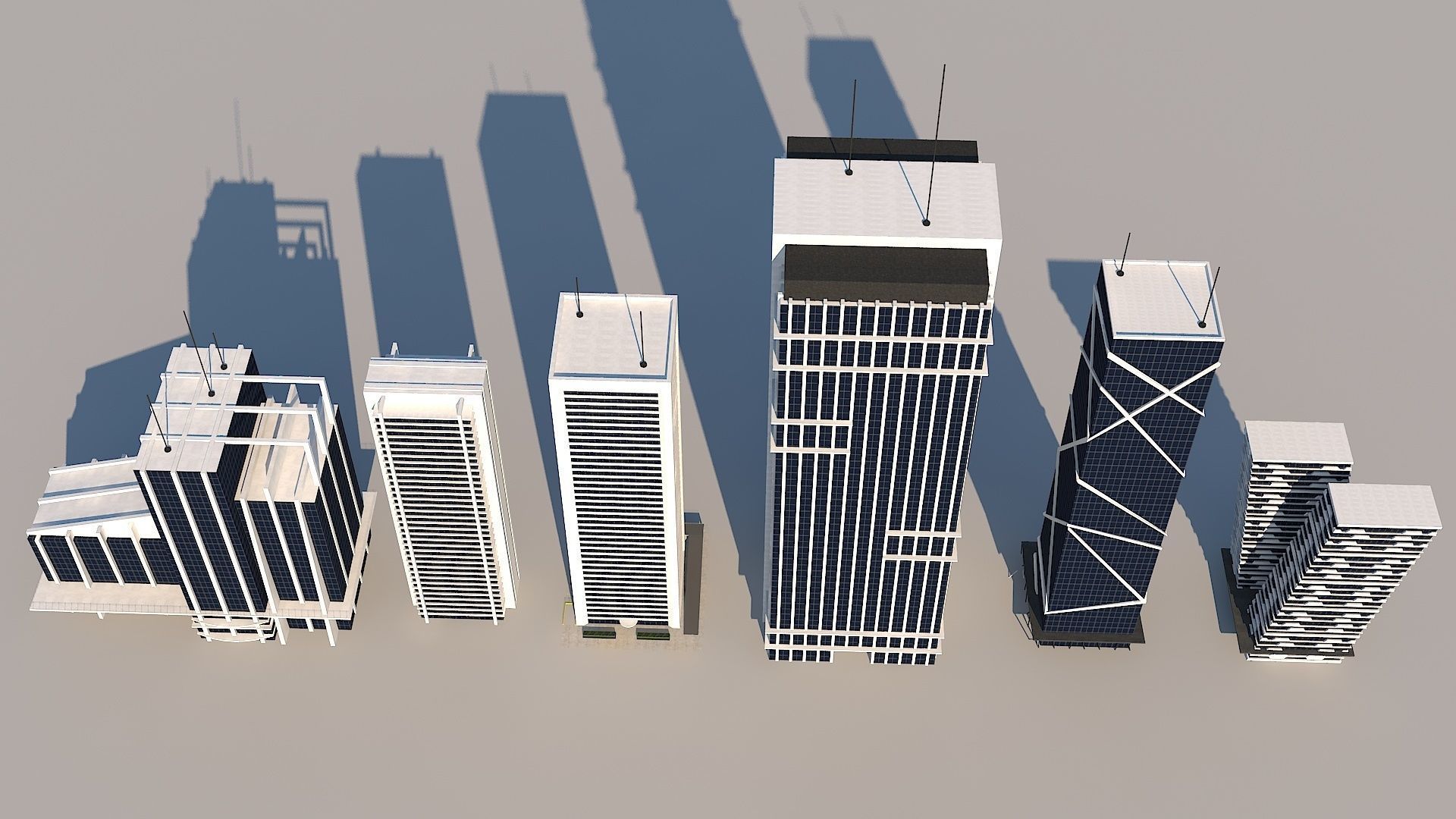 Skyscraper building archive Low-poly 3D model_1