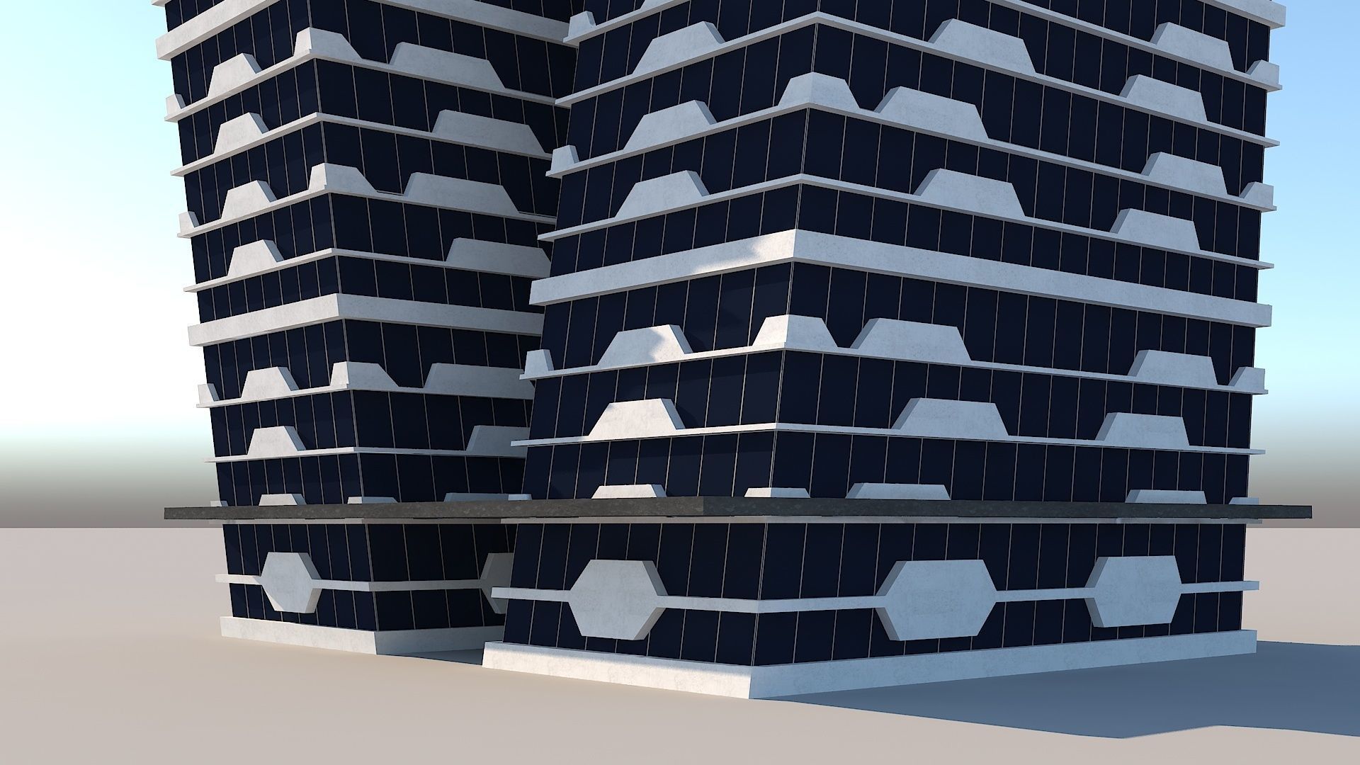 Skyscraper building archive Low-poly 3D model_21