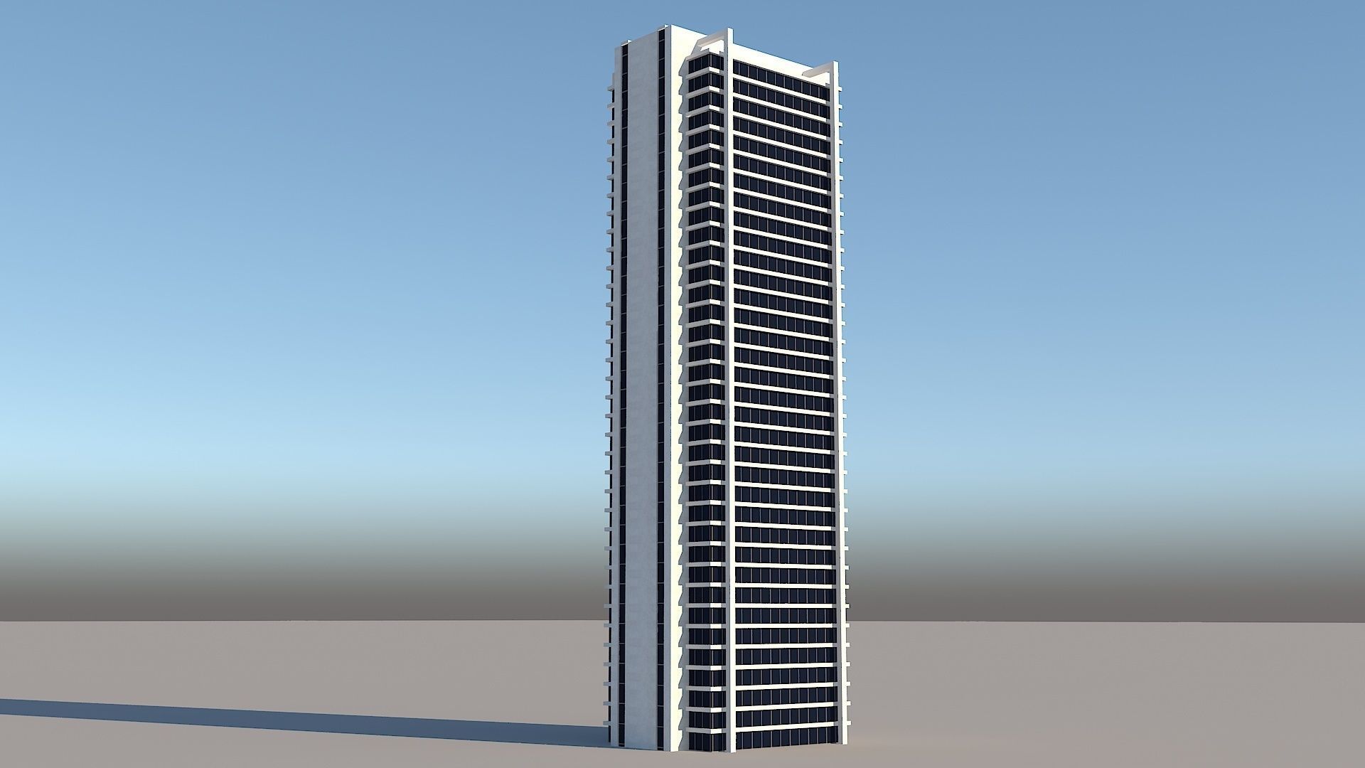 Skyscraper building archive Low-poly 3D model_6