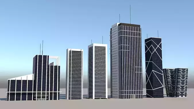 Skyscraper building archive Low-poly 3D model Skyscraper building archive Low-poly 3D model