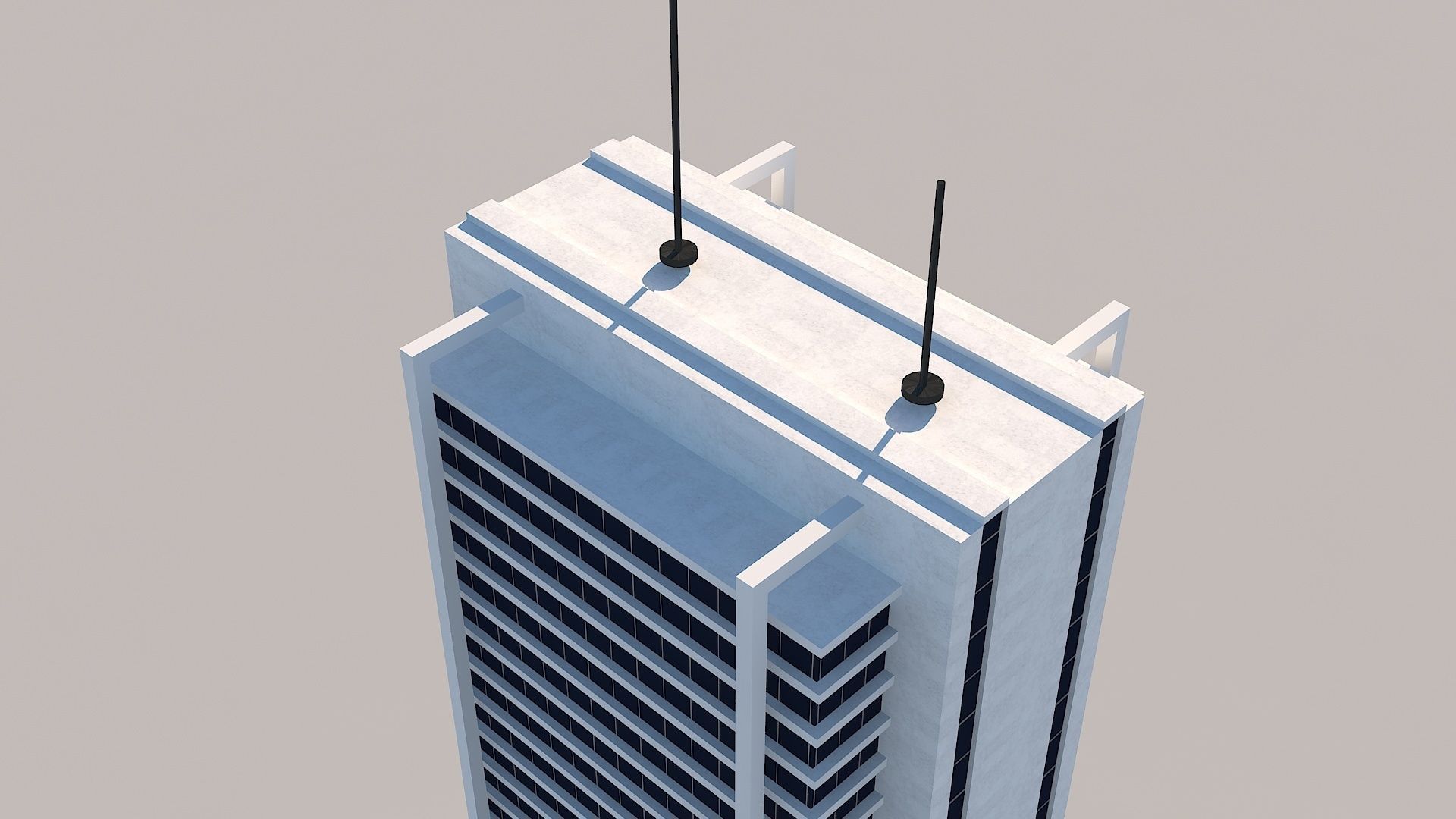 Skyscraper building archive Low-poly 3D model_8
