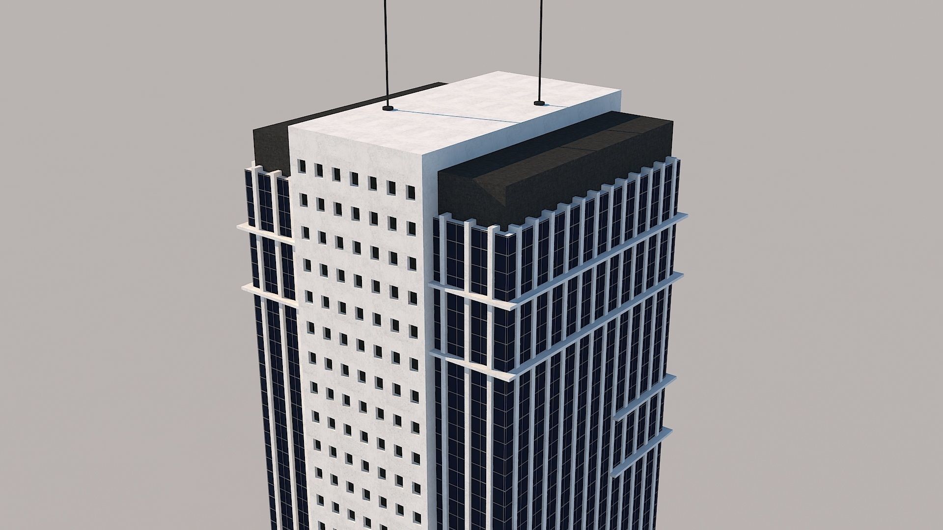 Skyscraper building archive Low-poly 3D model_14