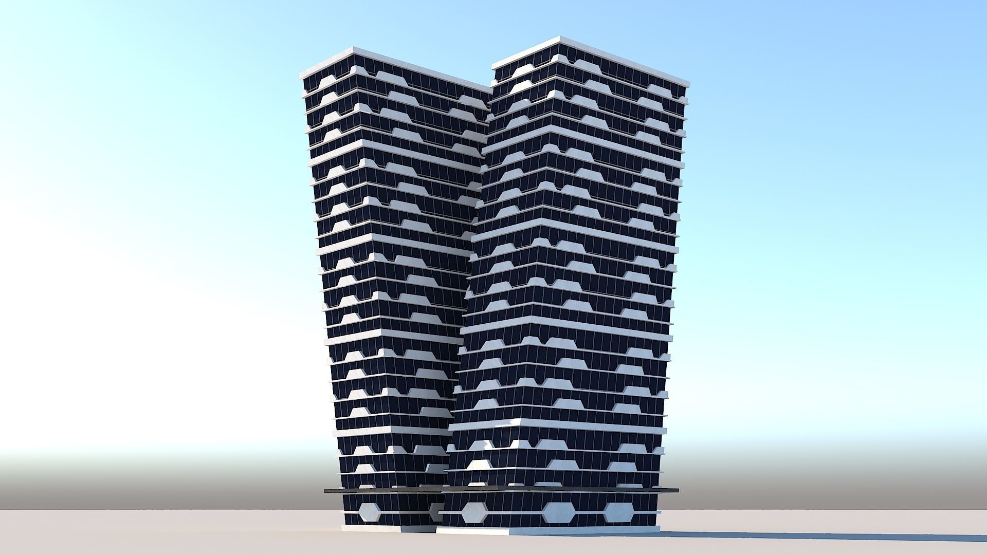 Skyscraper building archive Low-poly 3D model_20