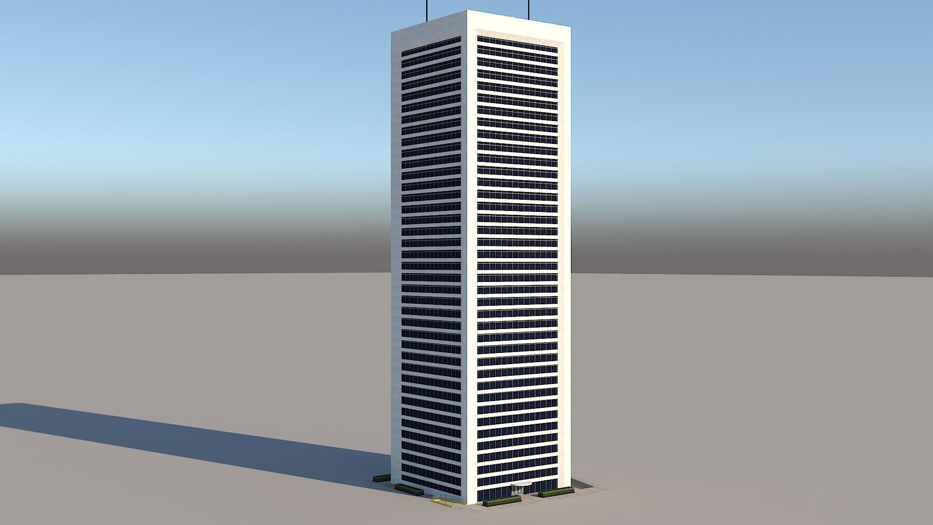 Skyscraper building archive Low-poly 3D model_9