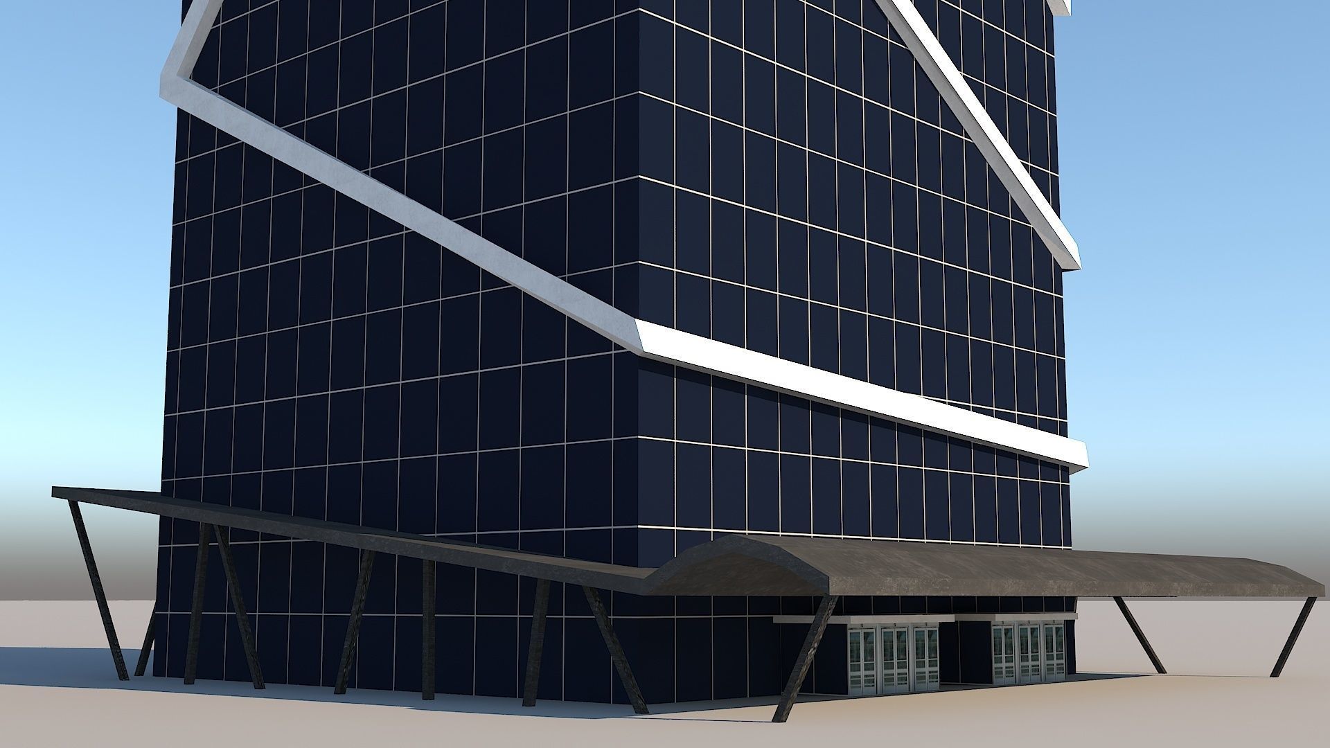 Skyscraper building archive Low-poly 3D model_16