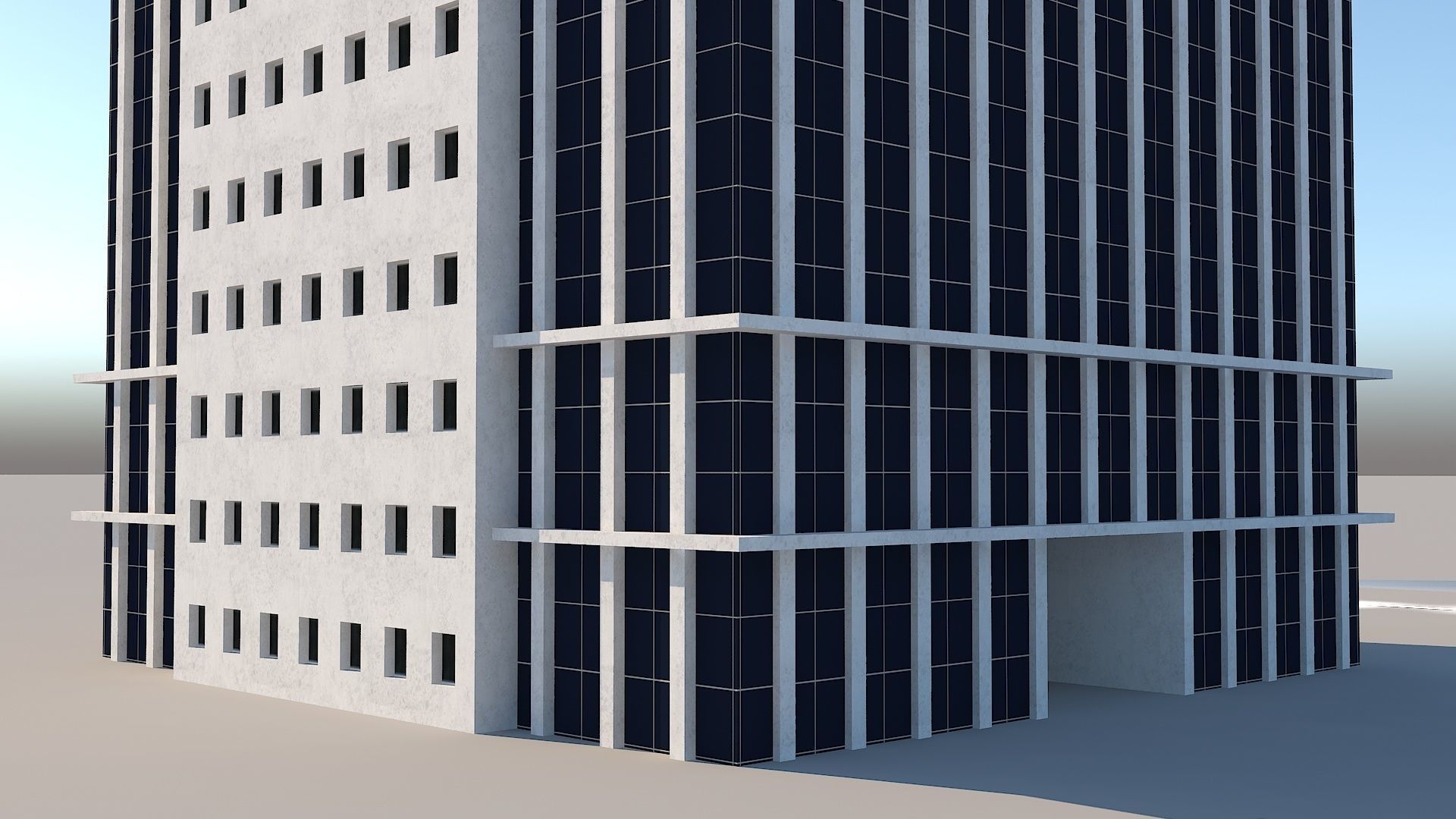 Skyscraper building archive Low-poly 3D model_22