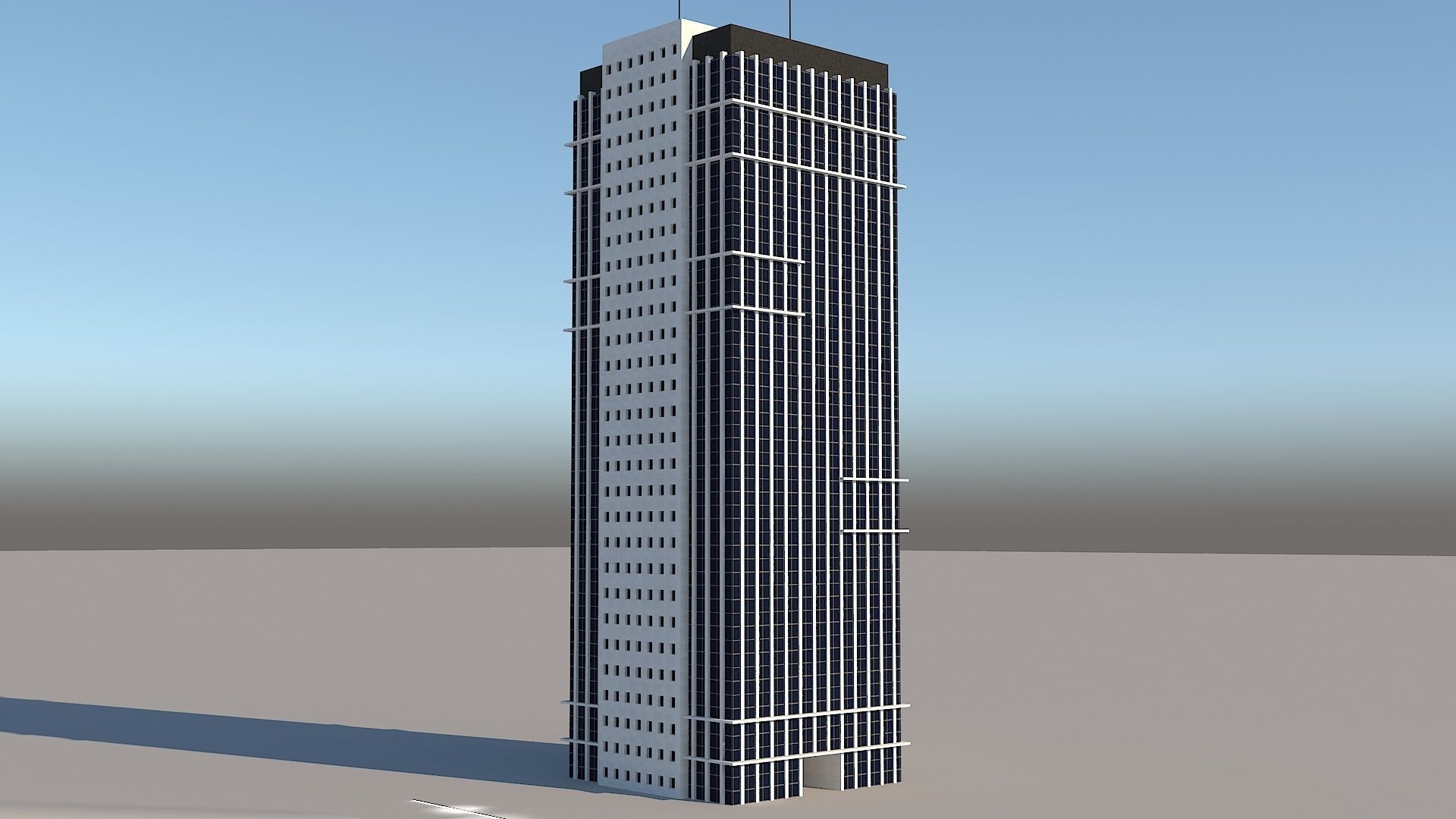 Skyscraper building archive Low-poly 3D model_11
