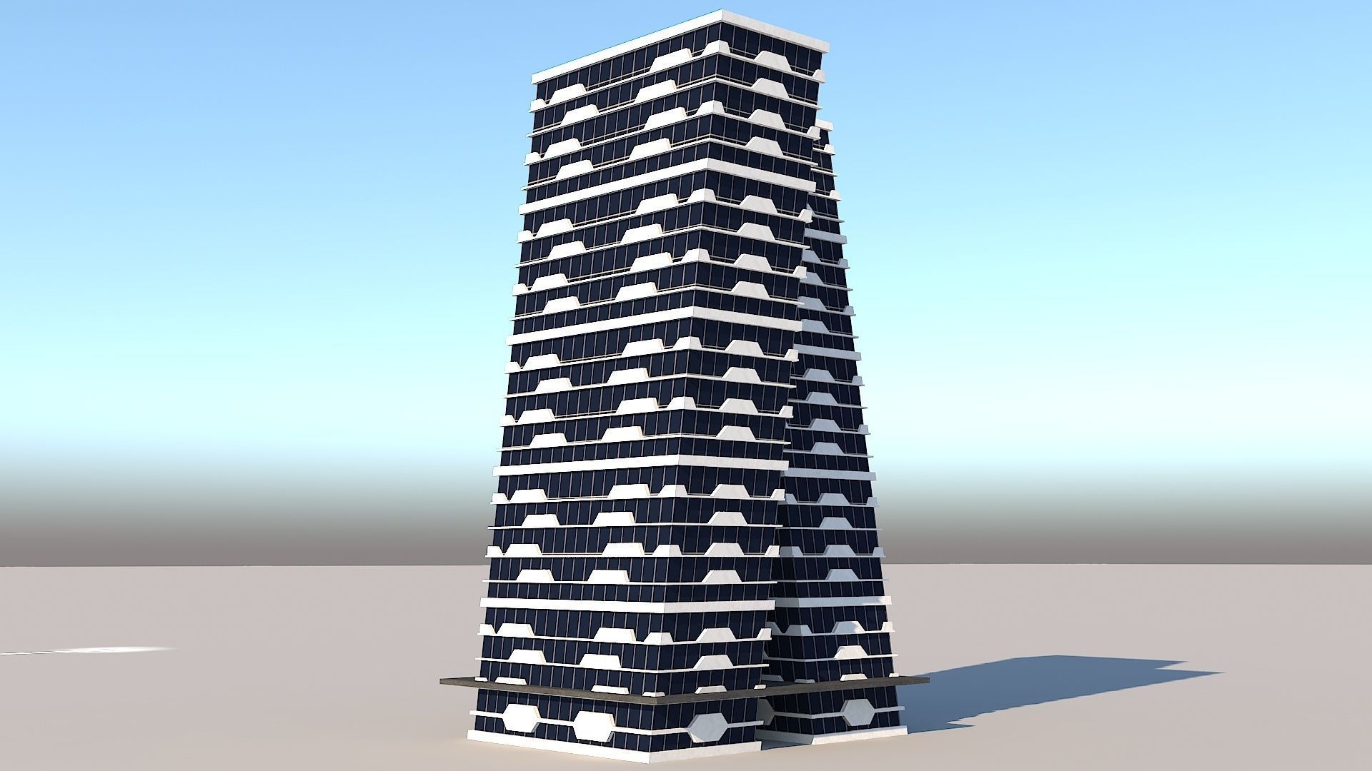 Skyscraper building archive Low-poly 3D model_17