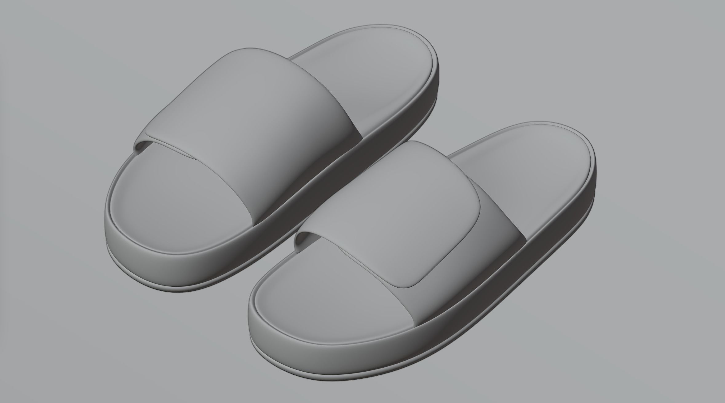 Slippers pair of sandals 3D model_3