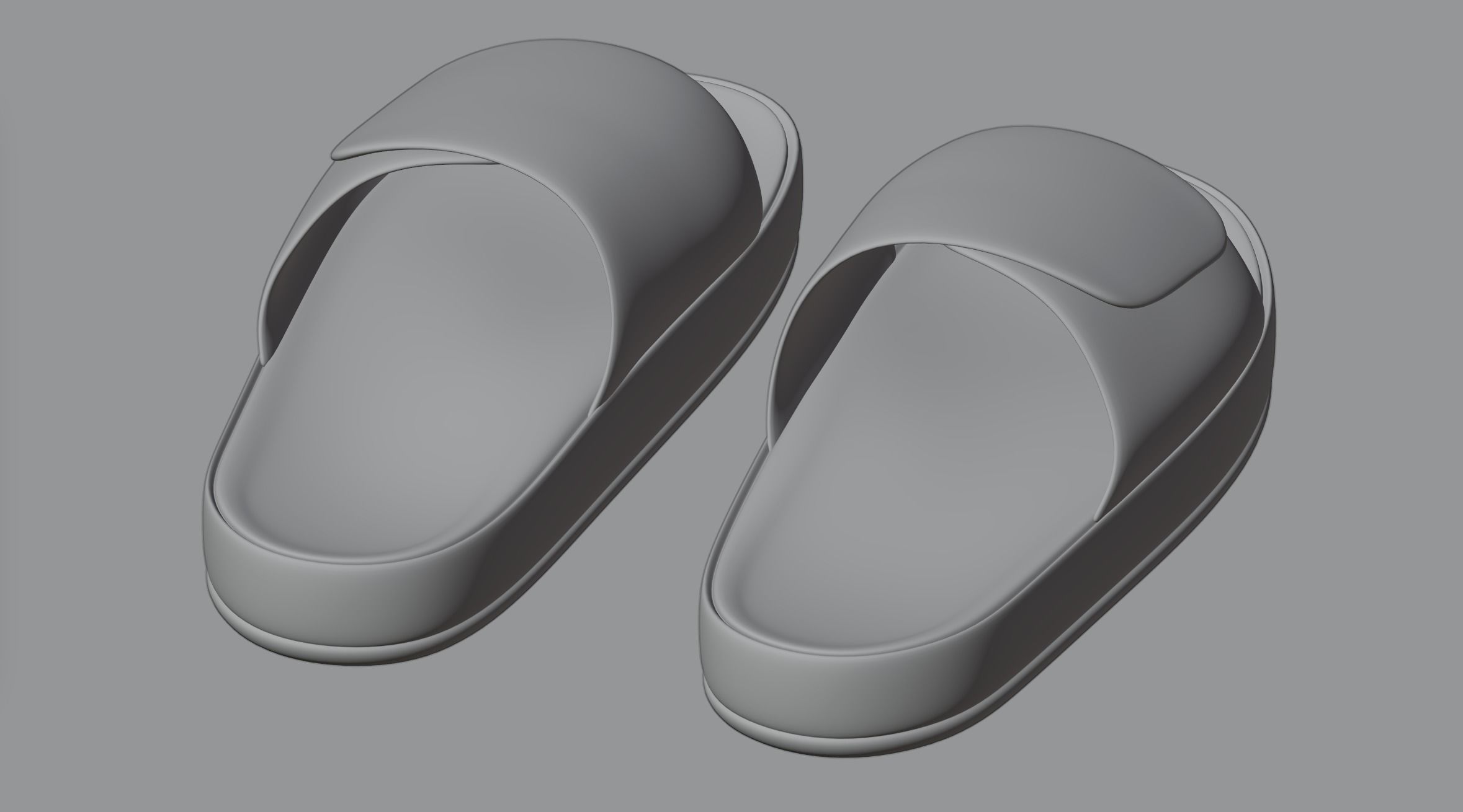 Slippers pair of sandals 3D model_5