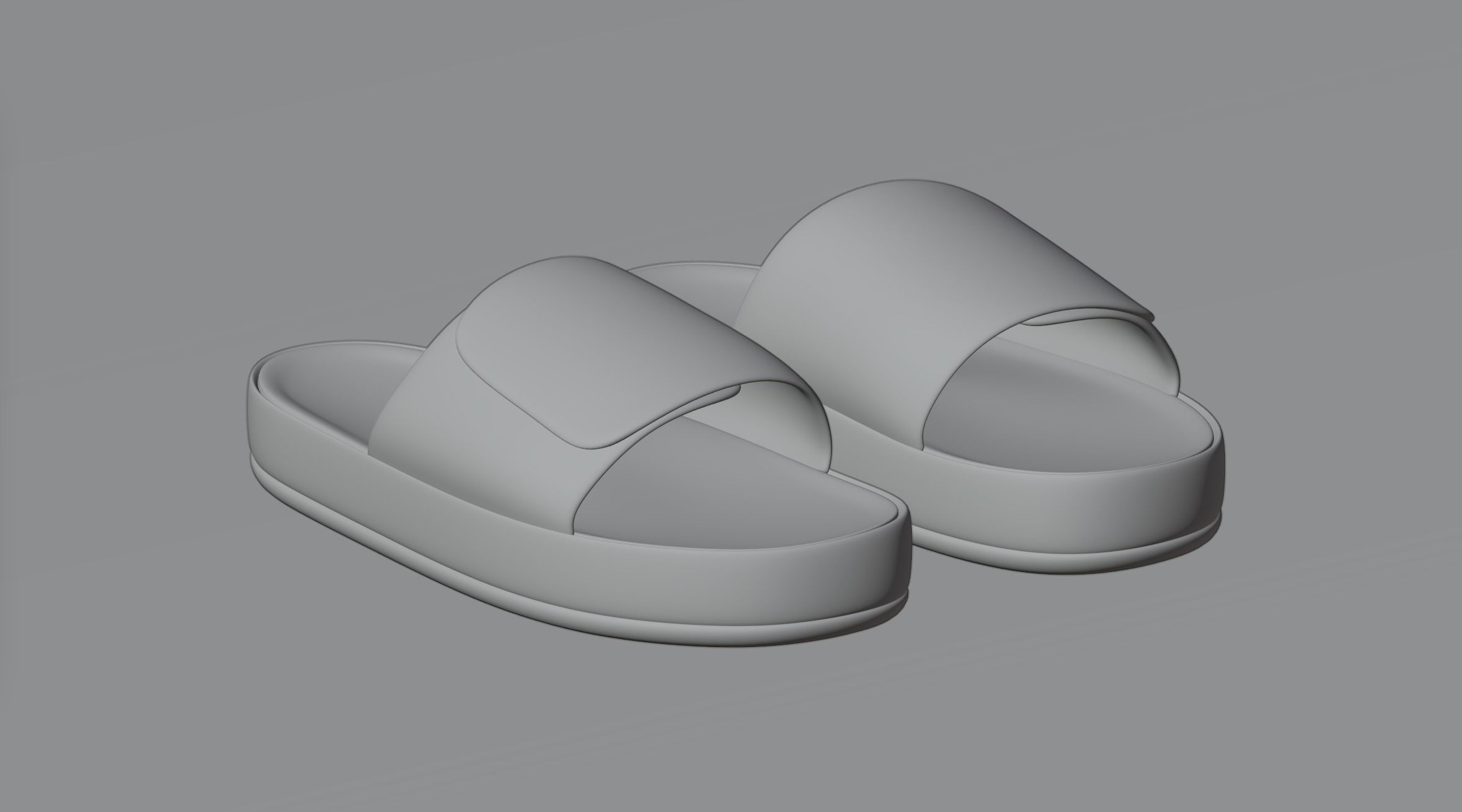 Slippers pair of sandals 3D model_1