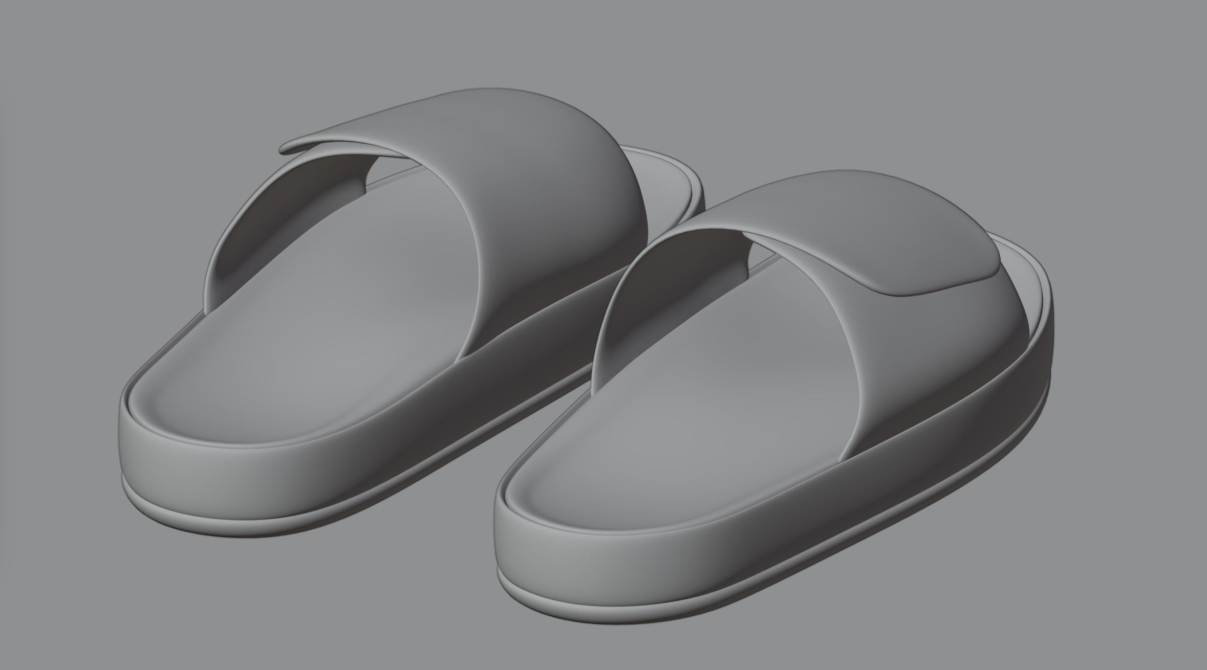 Slippers pair of sandals 3D model_2