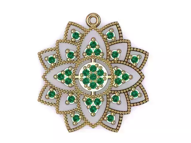 Pendant emerald flower