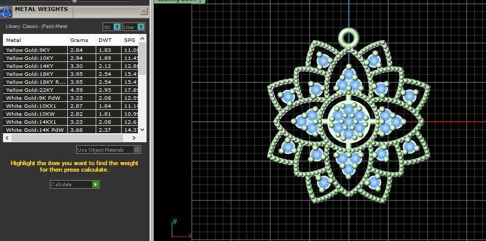 Pendant emerald flower 3D print model_1