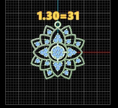 Pendant emerald flower 3D print model_3