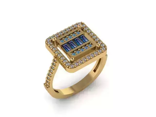 Rings gold ring with sapphires and diamonds