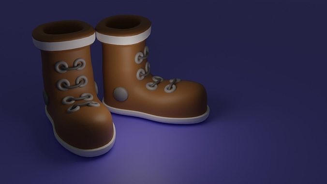 LowPoly Shoes pair of boots Free low-poly 3D model